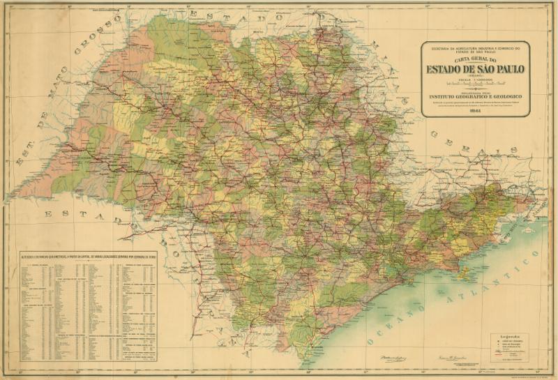 Mappa Chorographico da Provincia de So Paulo, Daniel Pedro Mller, 1837. Acervo The Huntington Library